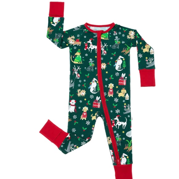 Little Sleepies Other - Holiday Hounds Little Sleepies 0-3 Month Bamboo Viscose Zippy Pajamas Christmas